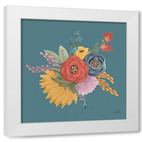 Harvest Garden Flowers IV White Modern Wood Framed Art Print by Marshall, Laura