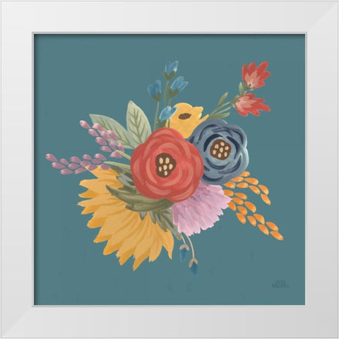 Harvest Garden Flowers IV White Modern Wood Framed Art Print by Marshall, Laura