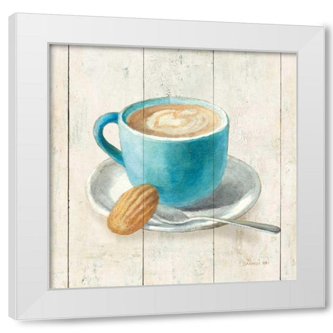 Wake Me Up Coffee I White Modern Wood Framed Art Print by Nai, Danhui