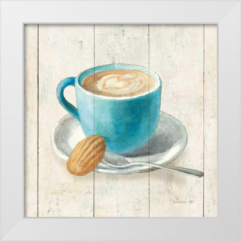 Wake Me Up Coffee I White Modern Wood Framed Art Print by Nai, Danhui