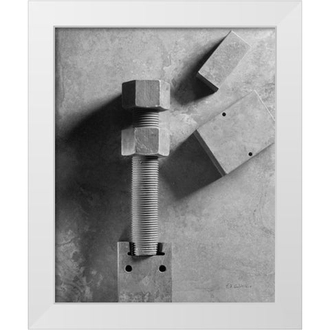 Bridge Bolts White Modern Wood Framed Art Print by Goldstein, Ed