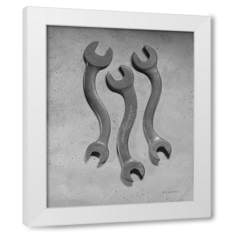 Dancing Wrenches White Modern Wood Framed Art Print by Goldstein, Ed