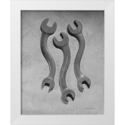 Dancing Wrenches White Modern Wood Framed Art Print by Goldstein, Ed