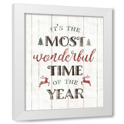 Wonderful Time White Modern Wood Framed Art Print by Wild Apple Portfolio
