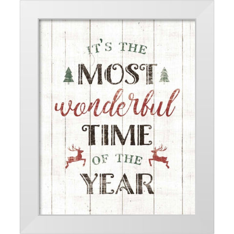 Wonderful Time White Modern Wood Framed Art Print by Wild Apple Portfolio