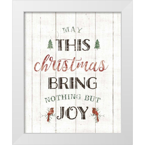 Christmas Joy White Modern Wood Framed Art Print by Wild Apple Portfolio