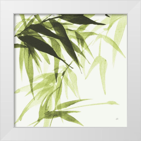 Bamboo IV Green White Modern Wood Framed Art Print by Paschke, Chris