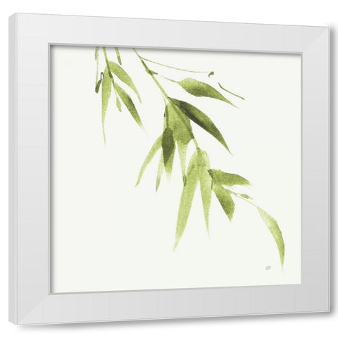 Bamboo VI Green White Modern Wood Framed Art Print by Paschke, Chris
