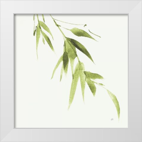 Bamboo VI Green White Modern Wood Framed Art Print by Paschke, Chris