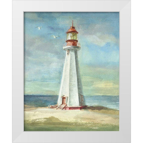 Lighthouse III White Modern Wood Framed Art Print by Nai, Danhui