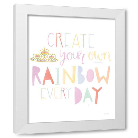 Lets Chase Rainbows III White Modern Wood Framed Art Print by Jackson, Jenaya