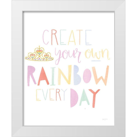 Lets Chase Rainbows III White Modern Wood Framed Art Print by Jackson, Jenaya