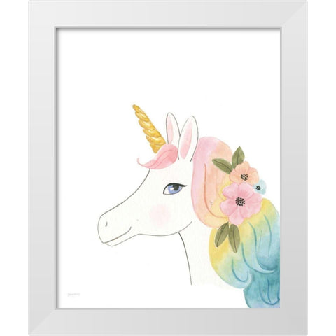 Lets Chase Rainbows V White Modern Wood Framed Art Print by Jackson, Jenaya