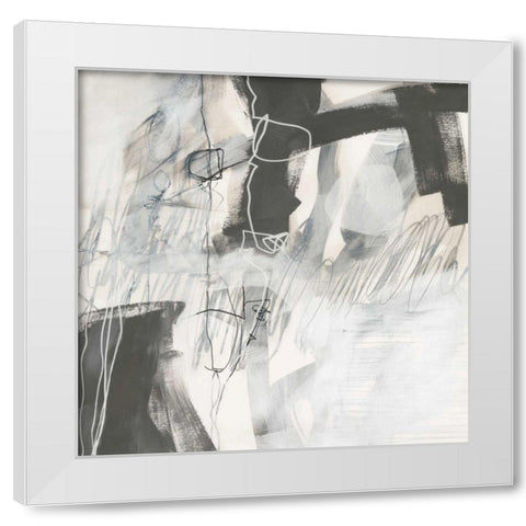 Whats Happening V Neutral White Modern Wood Framed Art Print by Davies, Jane
