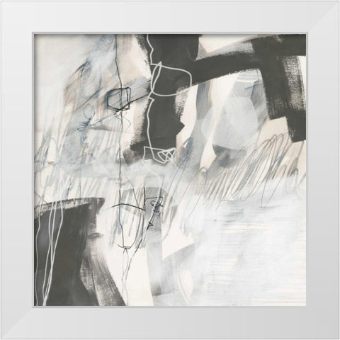 Whats Happening V Neutral White Modern Wood Framed Art Print by Davies, Jane