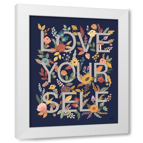 Harvest Garden IV Navy White Modern Wood Framed Art Print by Marshall, Laura