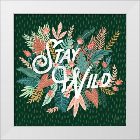 Jungle Hangout V No Sloth Emerald Green White Modern Wood Framed Art Print by Marshall, Laura