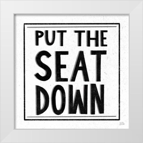 Put the Seat Down White Modern Wood Framed Art Print by Averinos, Melissa