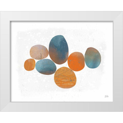 Collage Stones White Modern Wood Framed Art Print by Averinos, Melissa