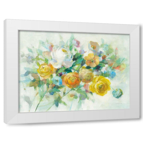 Blooming Splendor II White Modern Wood Framed Art Print by Nai, Danhui