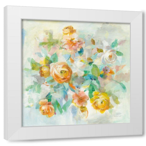 Blooming Splendor V White Modern Wood Framed Art Print by Nai, Danhui