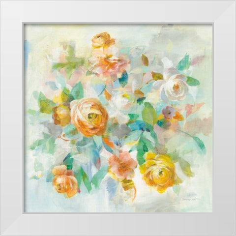 Blooming Splendor V White Modern Wood Framed Art Print by Nai, Danhui