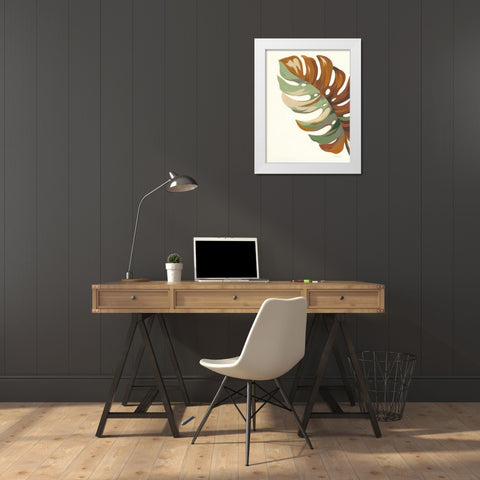 Retro Big Leaf III White Modern Wood Framed Art Print by Nai, Danhui