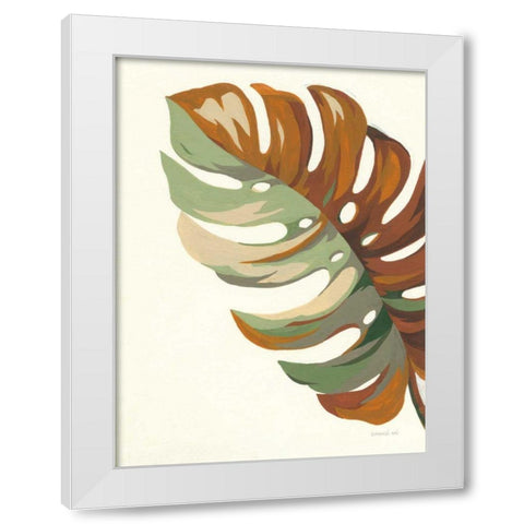 Retro Big Leaf III White Modern Wood Framed Art Print by Nai, Danhui