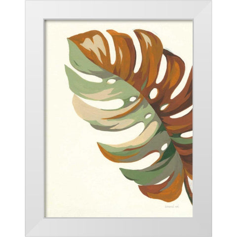 Retro Big Leaf III White Modern Wood Framed Art Print by Nai, Danhui