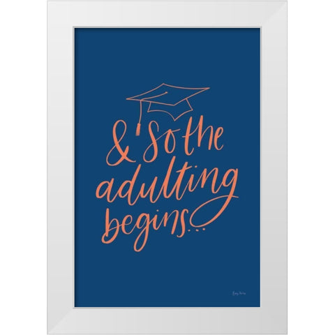 Graduation IV Blue White Modern Wood Framed Art Print by Thorns, Becky