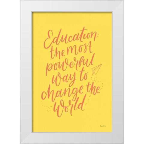 Teachers II Yellow White Modern Wood Framed Art Print by Thorns, Becky