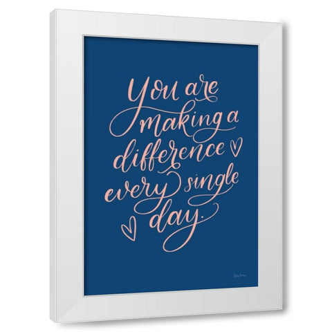 Teachers III Blue White Modern Wood Framed Art Print by Thorns, Becky