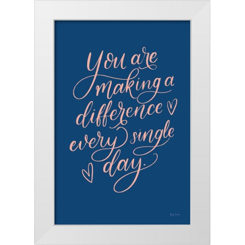 Teachers III Blue White Modern Wood Framed Art Print by Thorns, Becky