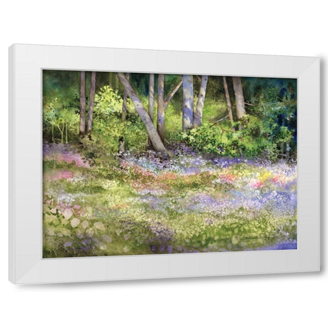 Springtime Woods White Modern Wood Framed Art Print by McKenna, Kathleen Parr