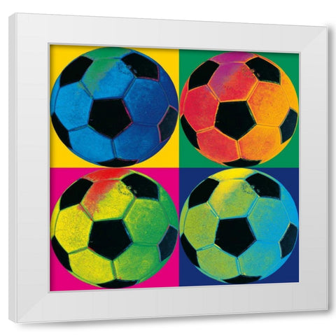 Ball Four Soccer Crop White Modern Wood Framed Art Print by Wild Apple Portfolio
