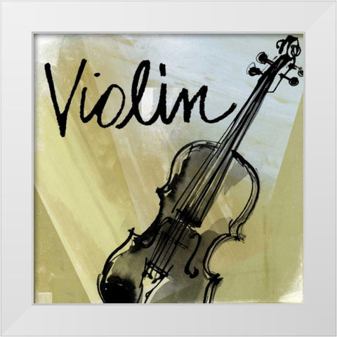 Violin White Modern Wood Framed Art Print by Tavoletti, Anne