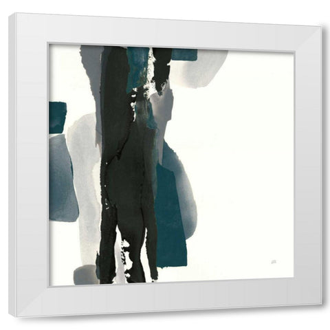 Black and Dark Teal II White Modern Wood Framed Art Print by Paschke, Chris