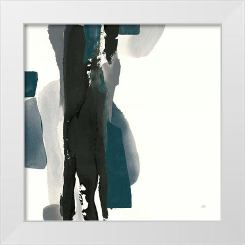 Black and Dark Teal II White Modern Wood Framed Art Print by Paschke, Chris