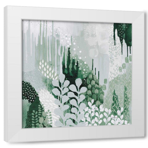 Light Green Forest II White Modern Wood Framed Art Print by Ferguson, Kathy