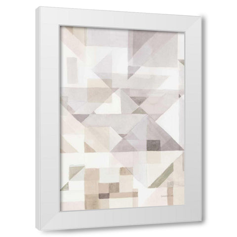 Try Angles III Neutral Sage White Modern Wood Framed Art Print by Nai, Danhui