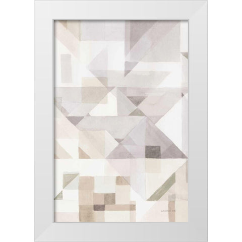 Try Angles III Neutral Sage White Modern Wood Framed Art Print by Nai, Danhui