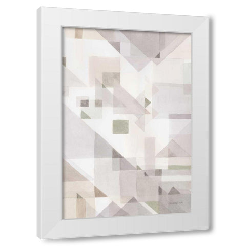 Try Angles IV Neutral Sage White Modern Wood Framed Art Print by Nai, Danhui