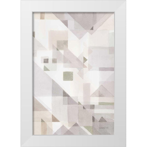 Try Angles IV Neutral Sage White Modern Wood Framed Art Print by Nai, Danhui