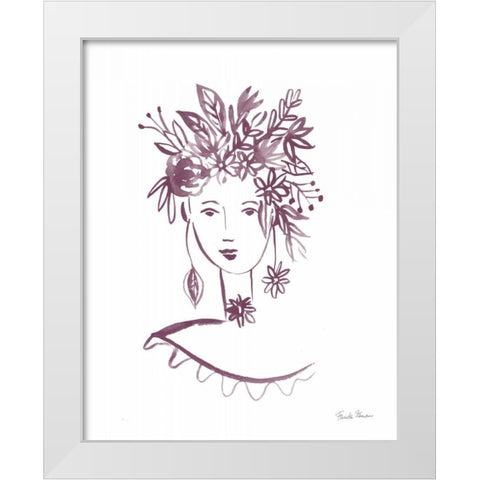 Flower Girl I Plum White Modern Wood Framed Art Print by Zaman, Farida