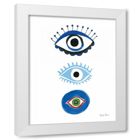 The Stare I White Modern Wood Framed Art Print by Zaman, Farida