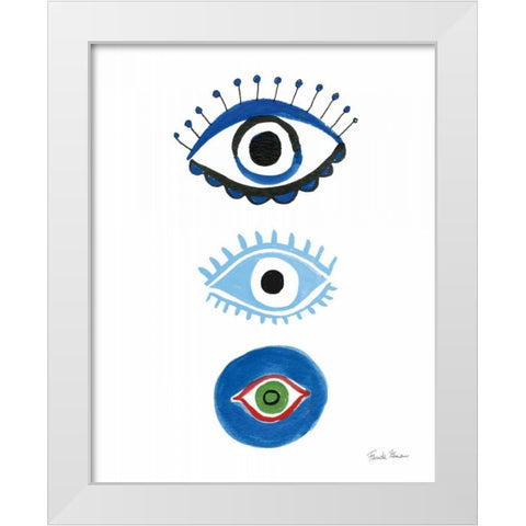 The Stare I White Modern Wood Framed Art Print by Zaman, Farida