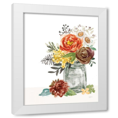 Flower Fest V Green Jar White Modern Wood Framed Art Print by Urban, Mary