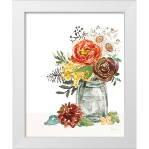 Flower Fest V Green Jar White Modern Wood Framed Art Print by Urban, Mary