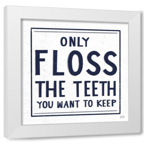 Only Floss Navy White Modern Wood Framed Art Print by Averinos, Melissa