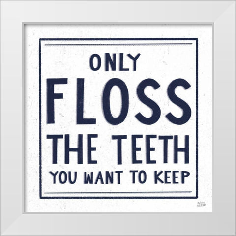 Only Floss Navy White Modern Wood Framed Art Print by Averinos, Melissa
